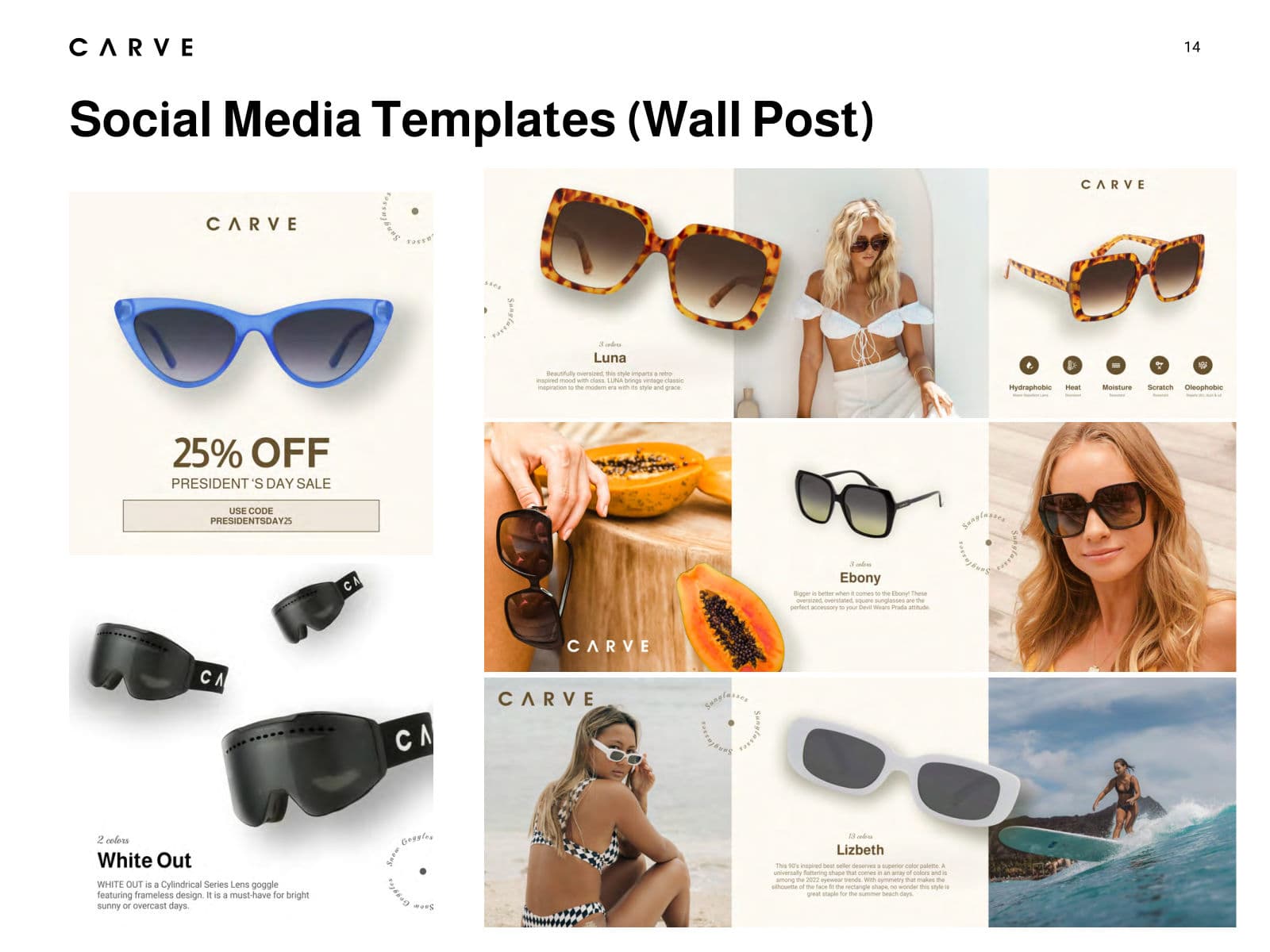 CARVE social media wall post templates