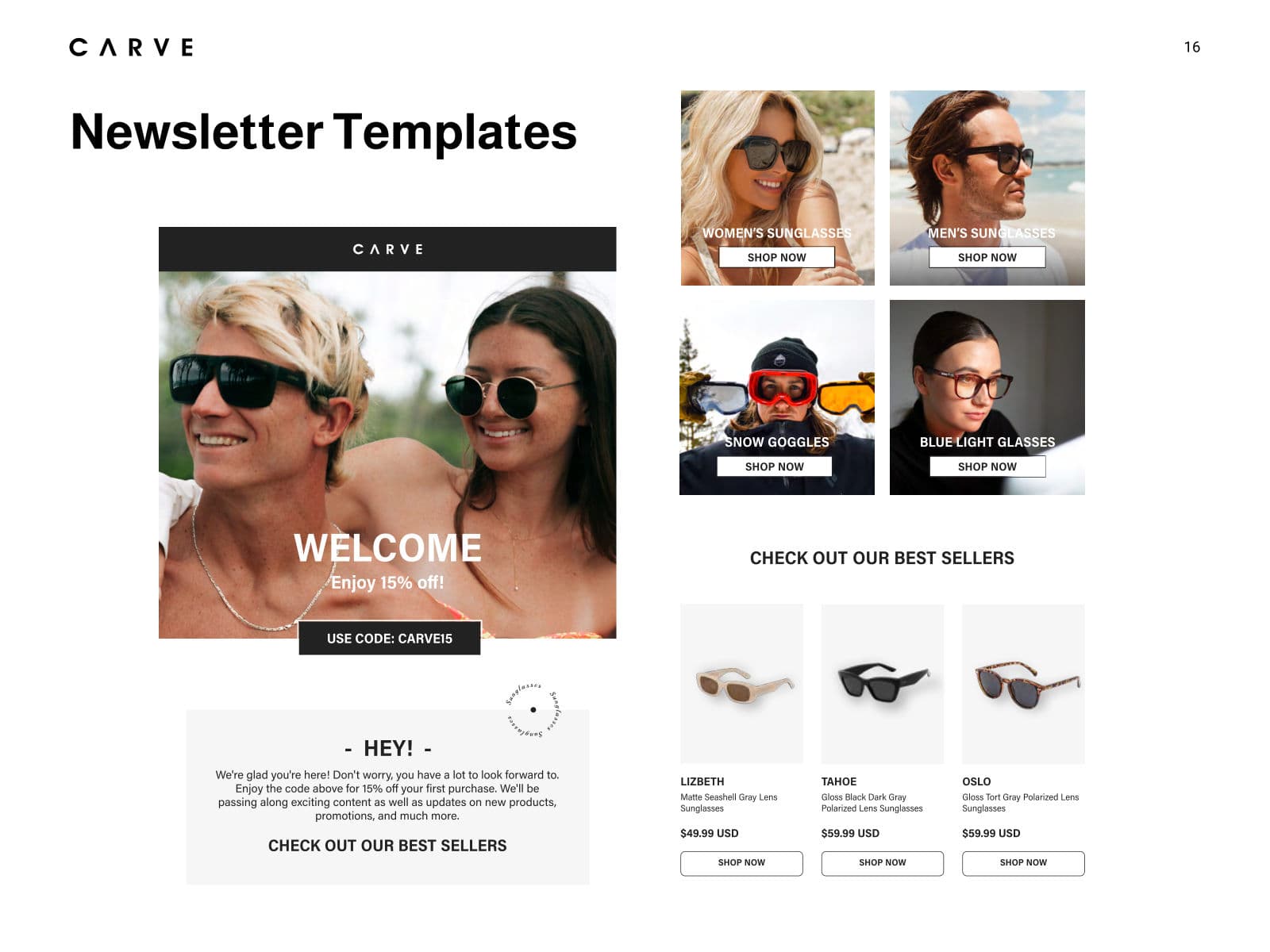 CARVE newsletter templates