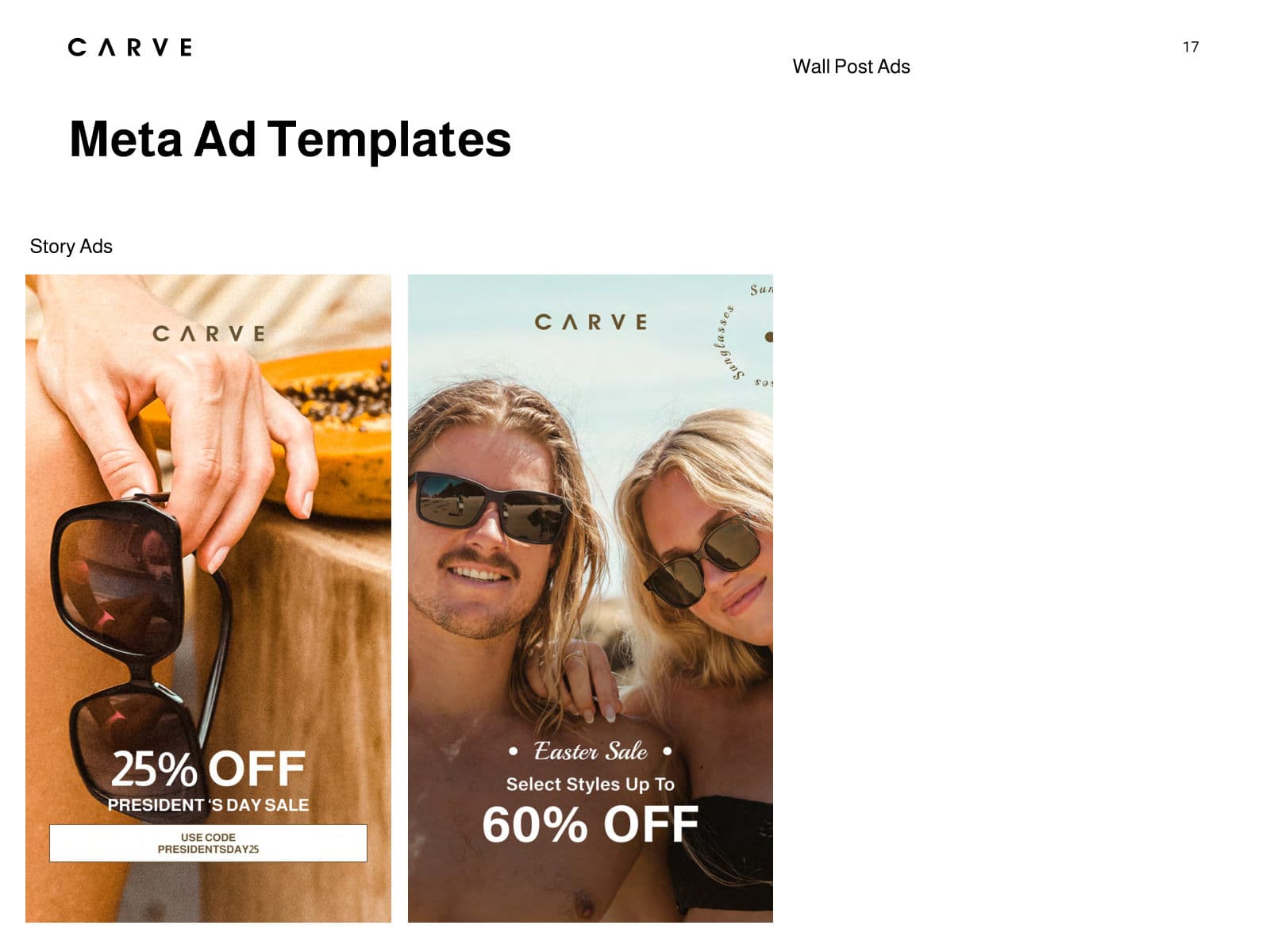 CARVE Meta ad templates