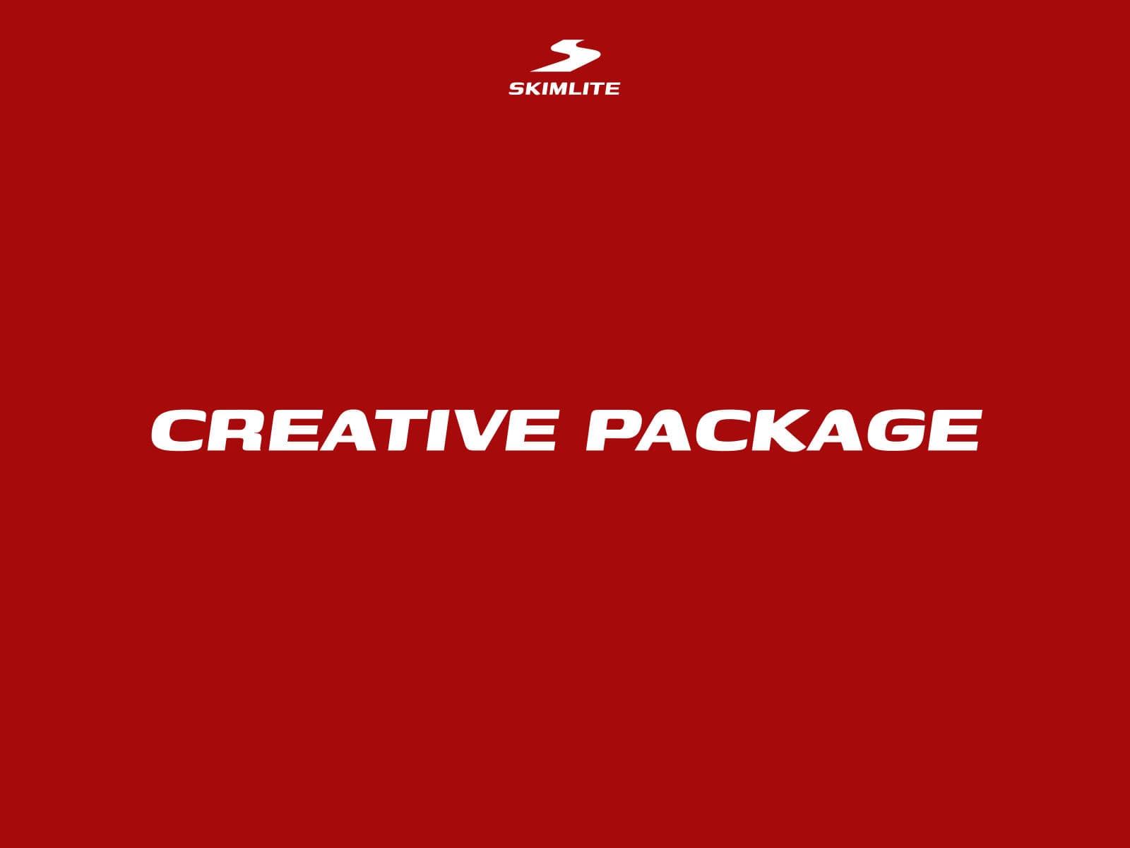 Skimlite creative package cover in Skimlite red
