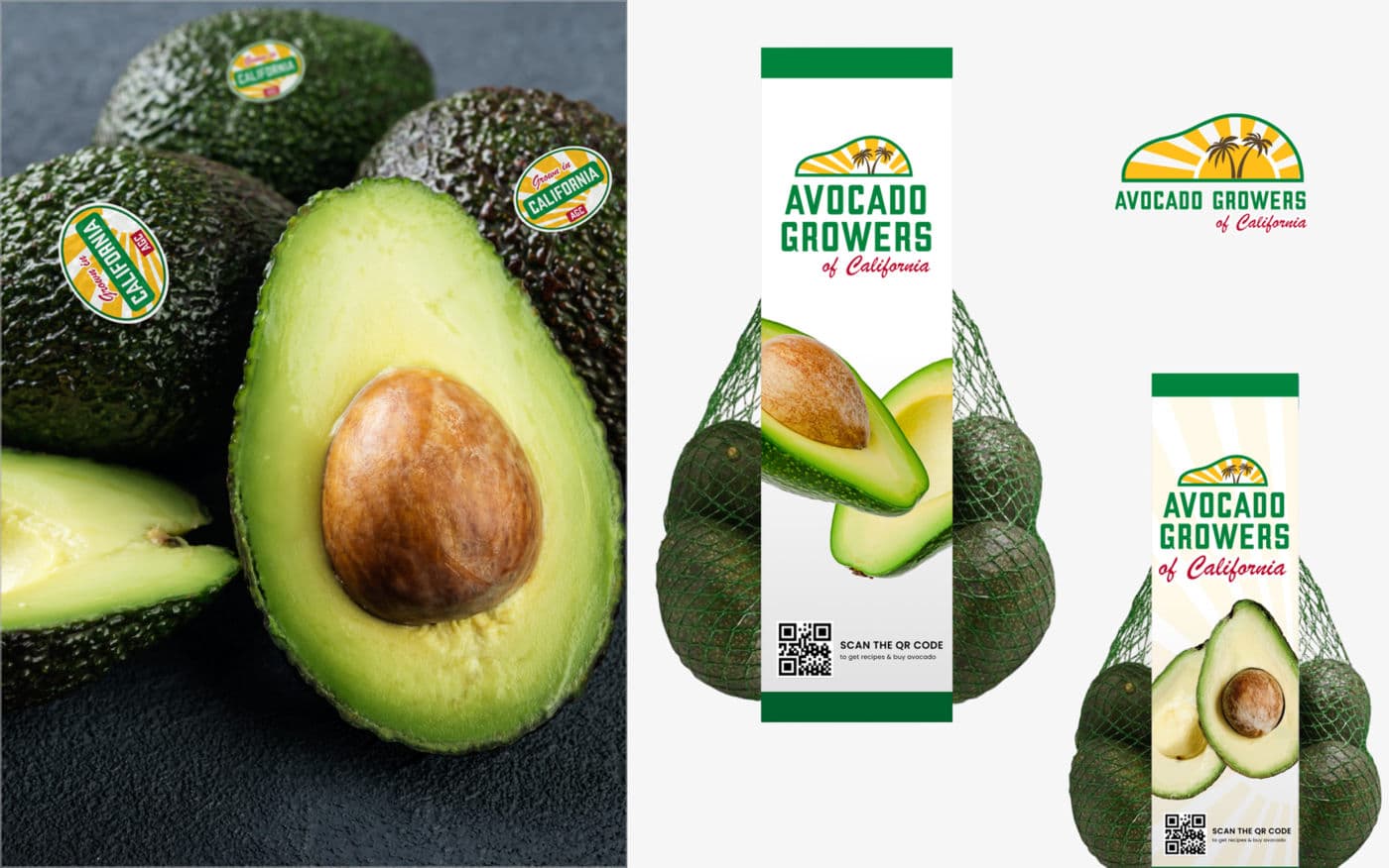 Avocado Growers of California stickers and fruit bags