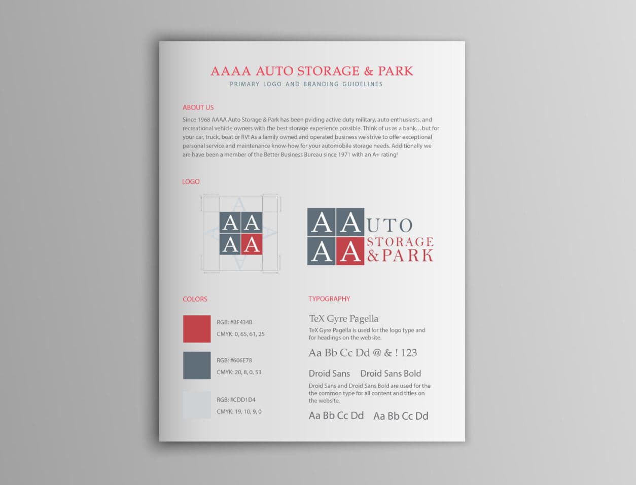 AAAA letterhead from the brand overhaul